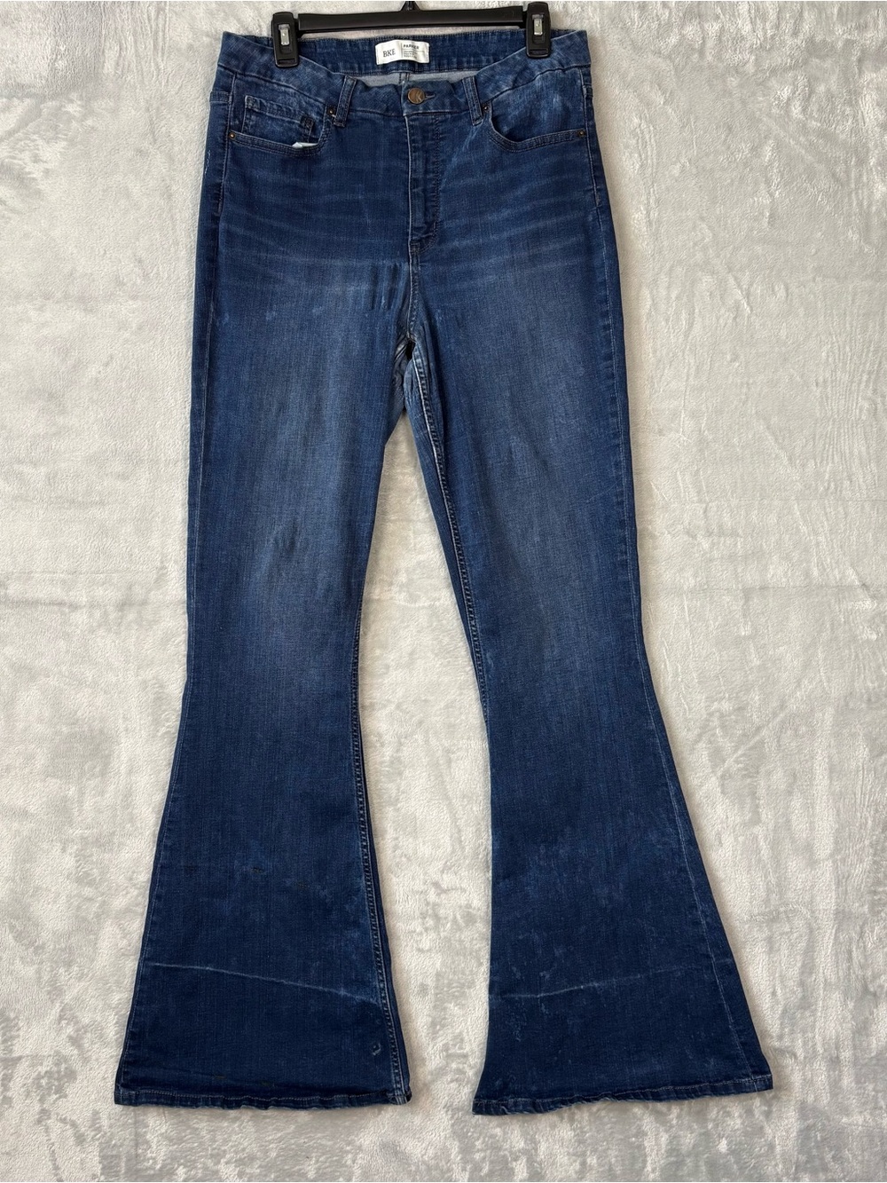 BKE Parker Super Flare Jeans Womens 31x35.5 (34) High Rise Boho Hippie Stretch